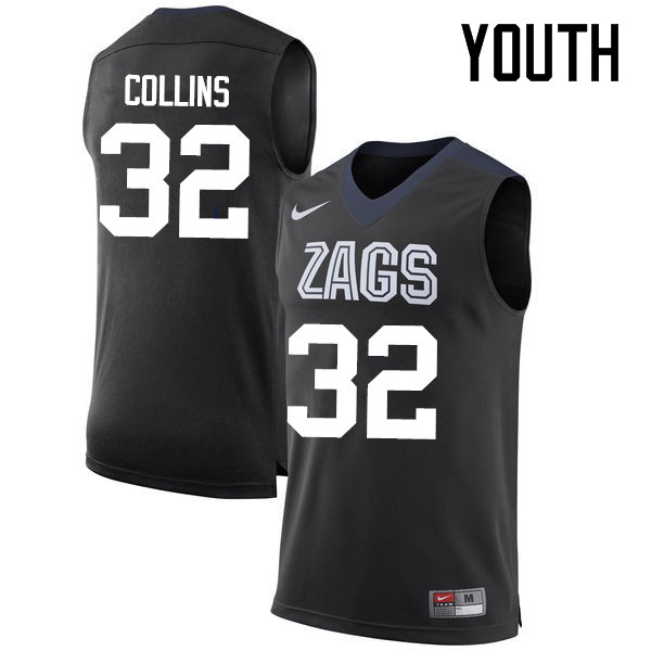Youth #32 Zach Collins Gonzaga Bulldogs College Basketball Jerseys-Black